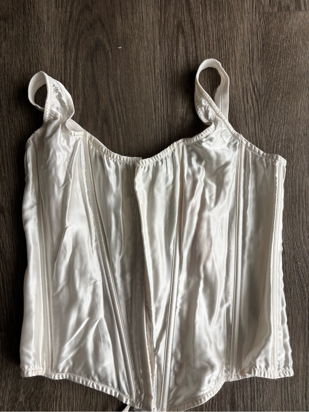 Victoria's Secret Satin Longline Corset Top - Ivory/Cream